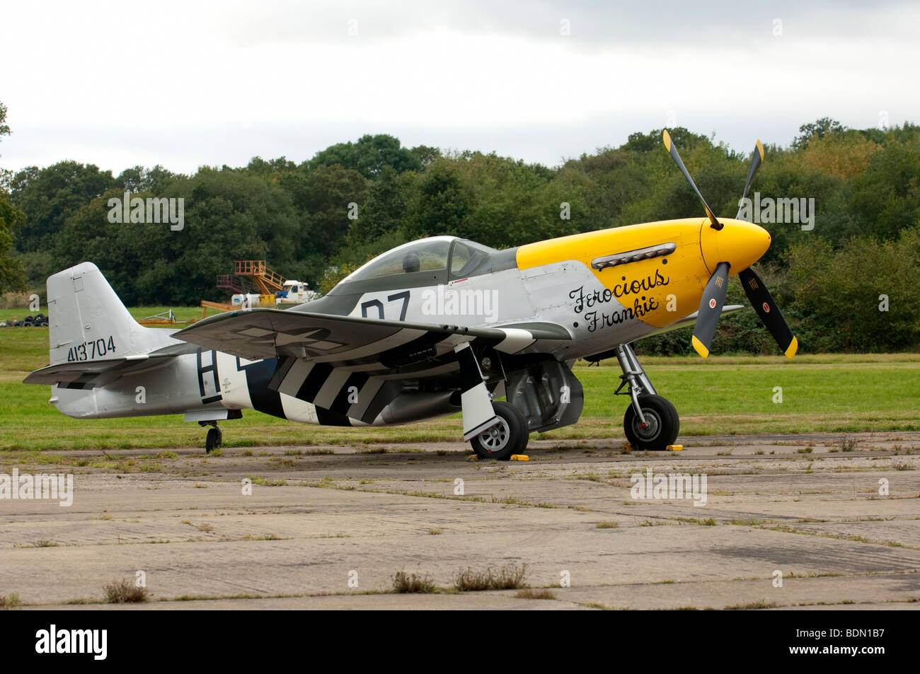 P-51D Mustang parked at Dunsfold Wings & Wheels 2009 Stock Photo