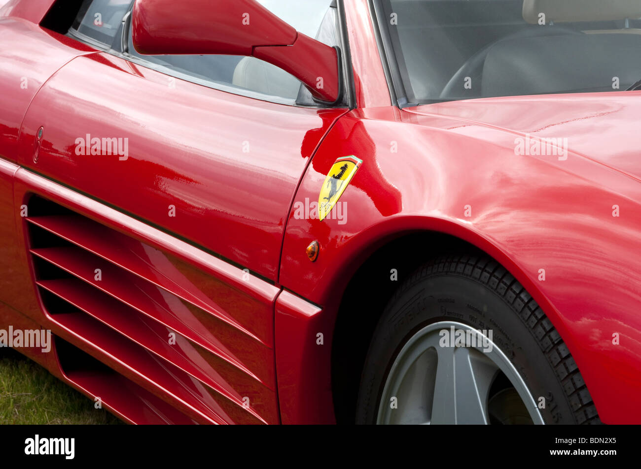 Detail of ventilation ducts on Ferrari 348 Spyder Stock Photo