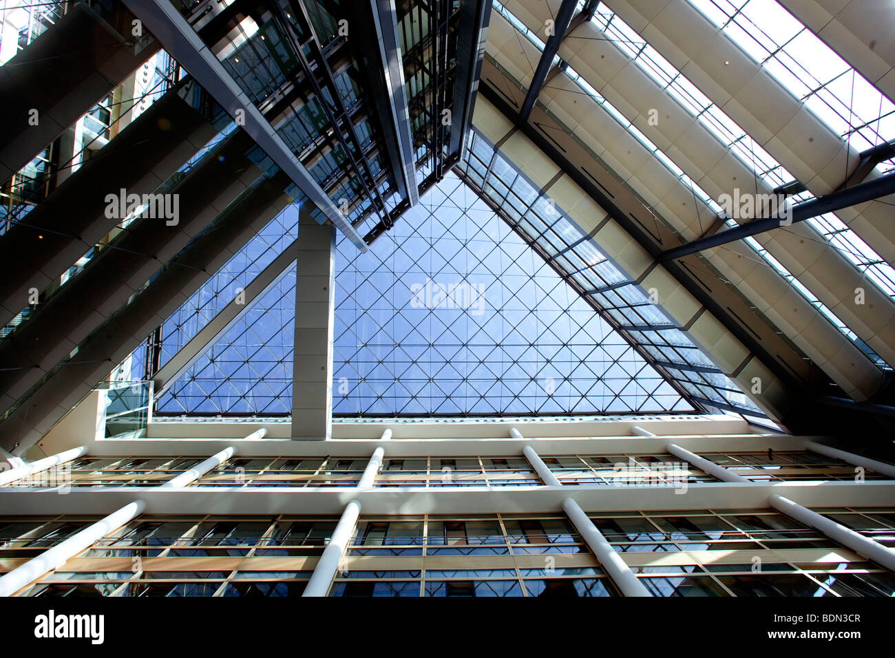 Interior, lobby, atrium, headquarters of the pharmaceutical company Boehringer Ingelheim GmbH, Ingelheim, Rhineland-Palatinate, Stock Photo