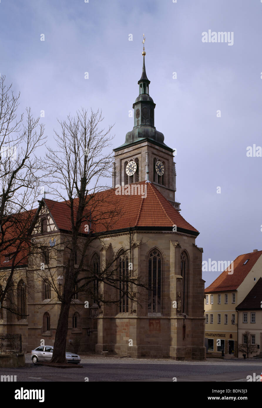 Königsberg in Bayern, 'Die evang.-luth. Marienkirche 1397-1446. Kirche mit Chor von Südosten Stock Photo