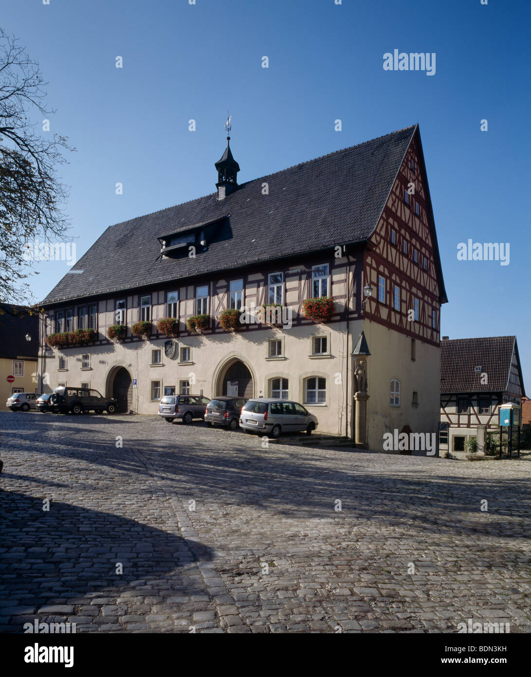 Königsberg in Bayern, Rathaus von 1456 Stock Photo