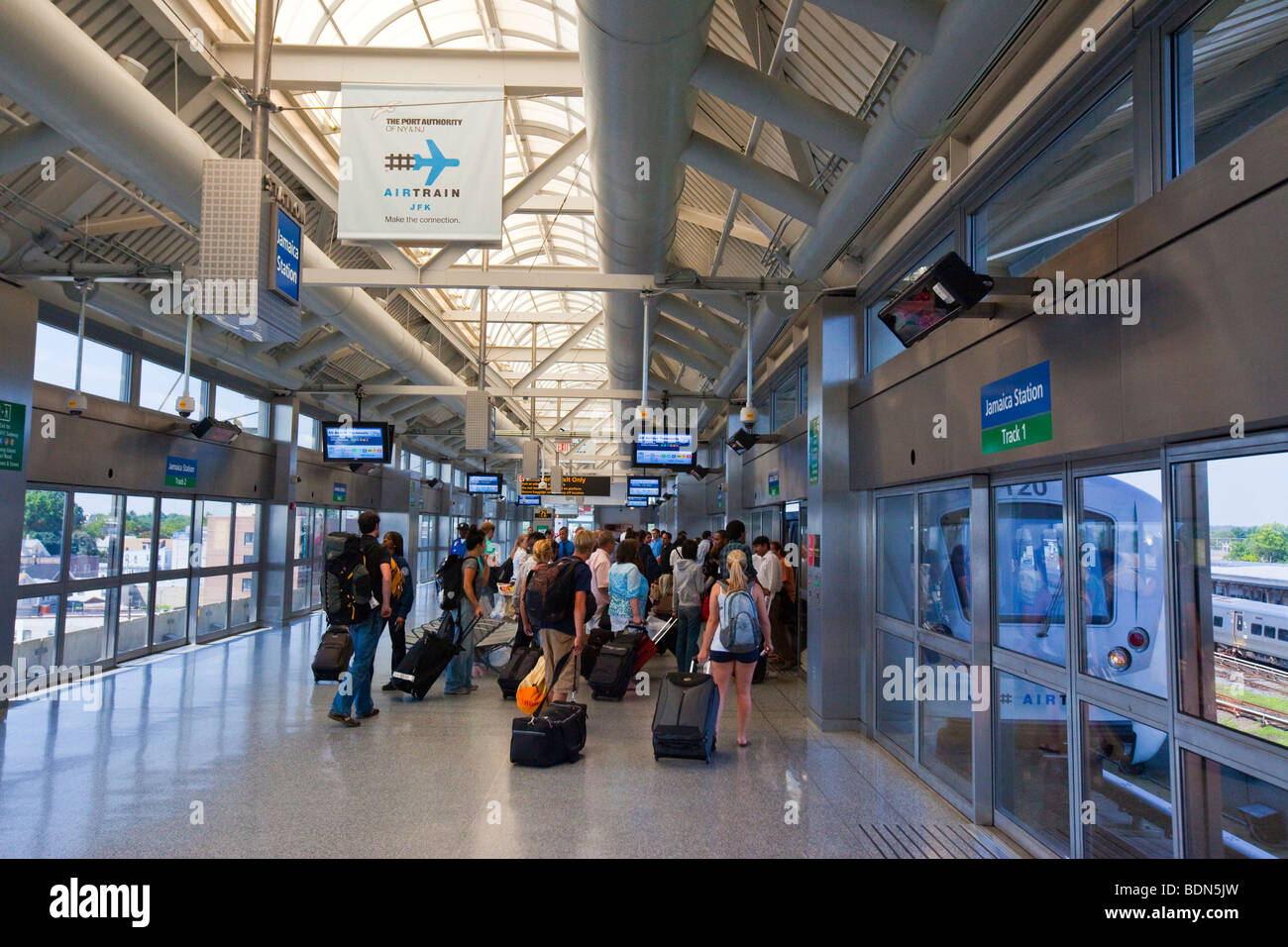 Airtrain to JFK Airport in New York Stock Photo Alamy