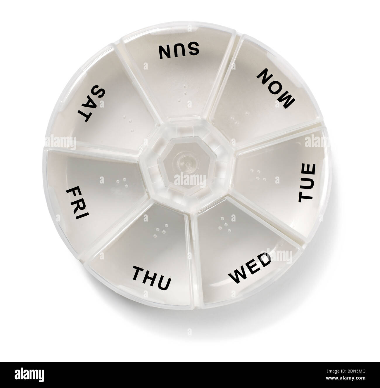 Empty pillbox Stock Photo