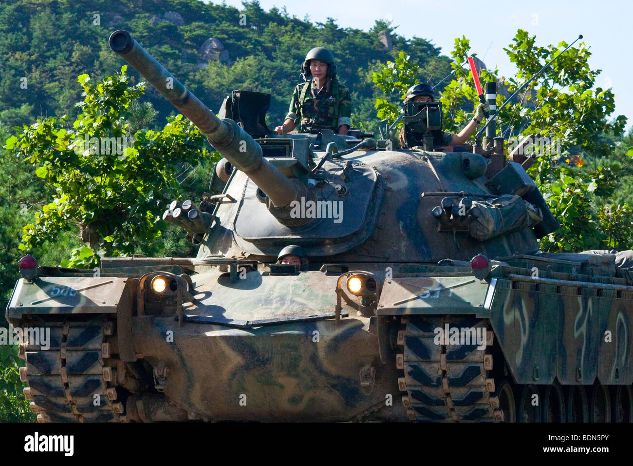 South Korean Army Tank in Gangwon-do Province near the border with North Korea Stock Photo