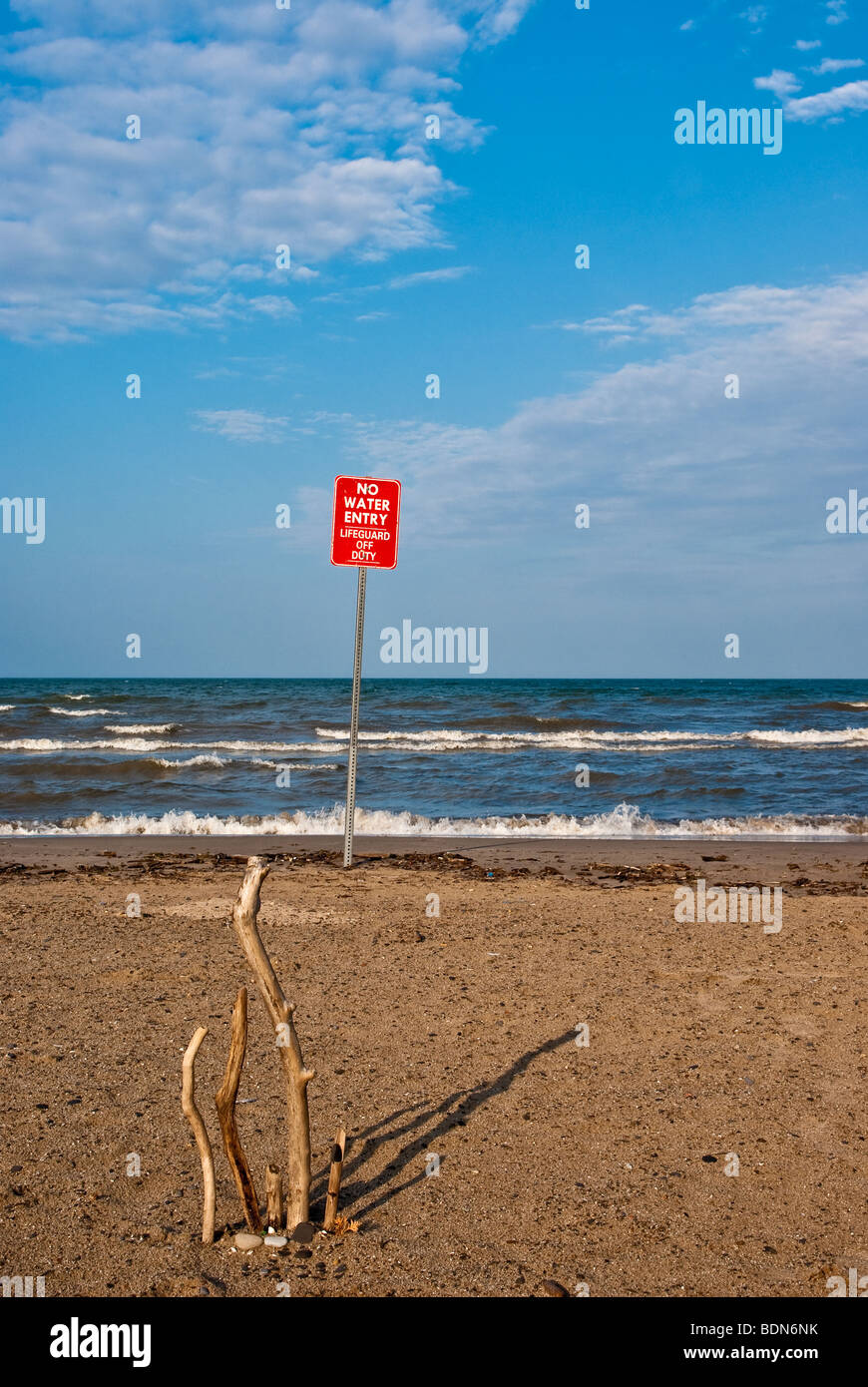 A "Do Not Swim" sign on a beach in Buffalo NY Stock Photo - Alamy