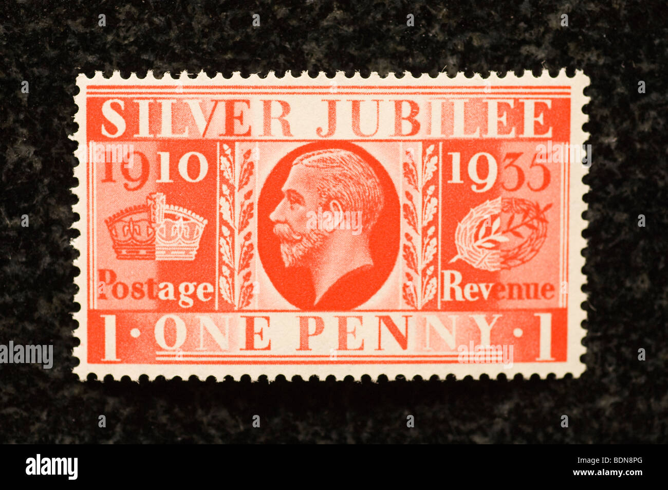 Postage stamp 1 penny Stock Photo - Alamy
