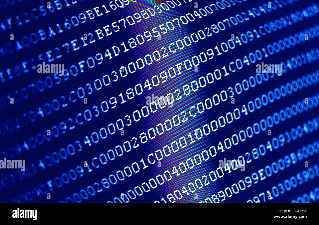 Binary code an abstract background Stock Photo