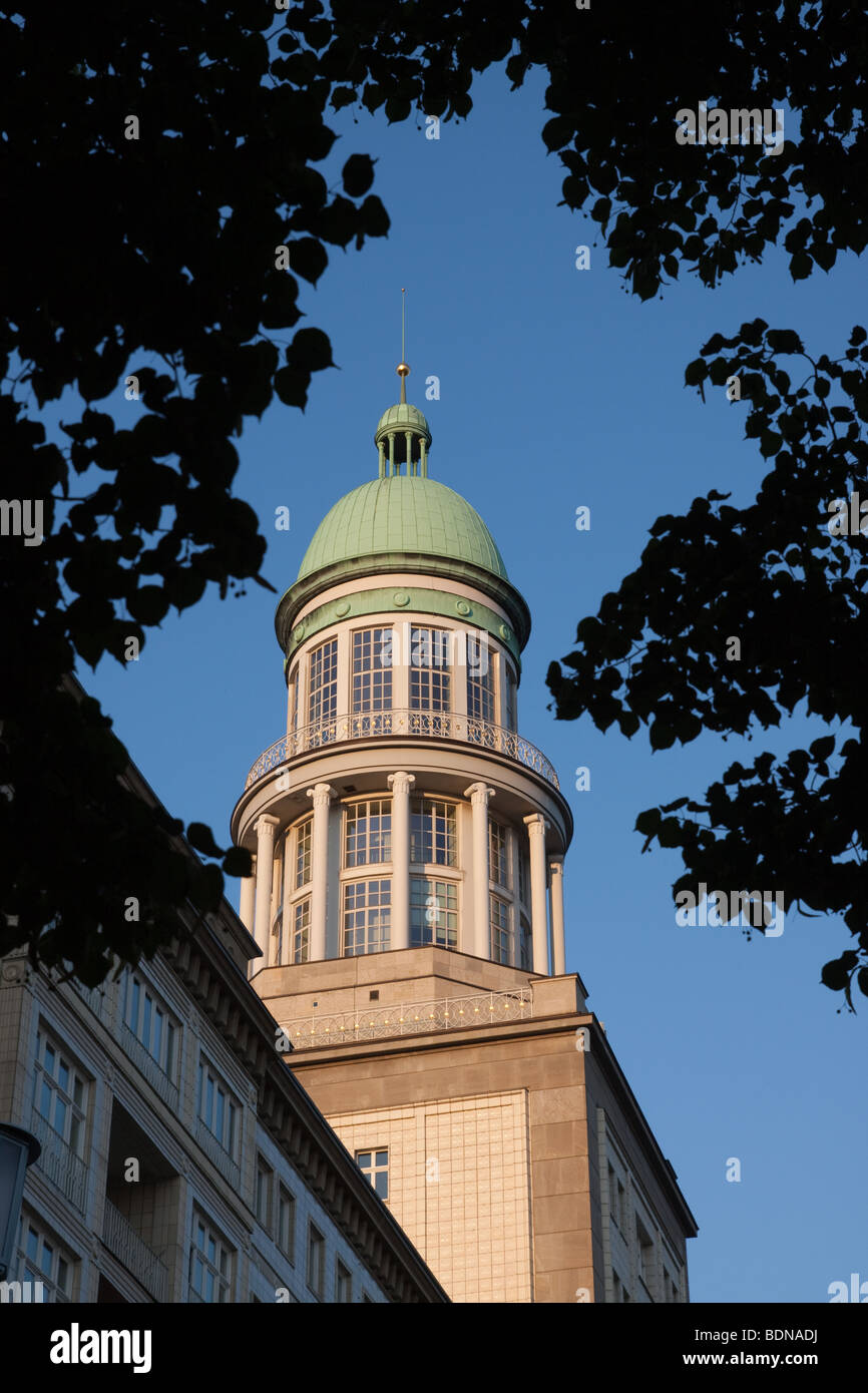 Soviet architecture ( Stalinbauten, old apartment buildings ) at Frankfurter Tor on Karl-Marx-Allee in  East Berlin, Germany Stock Photo