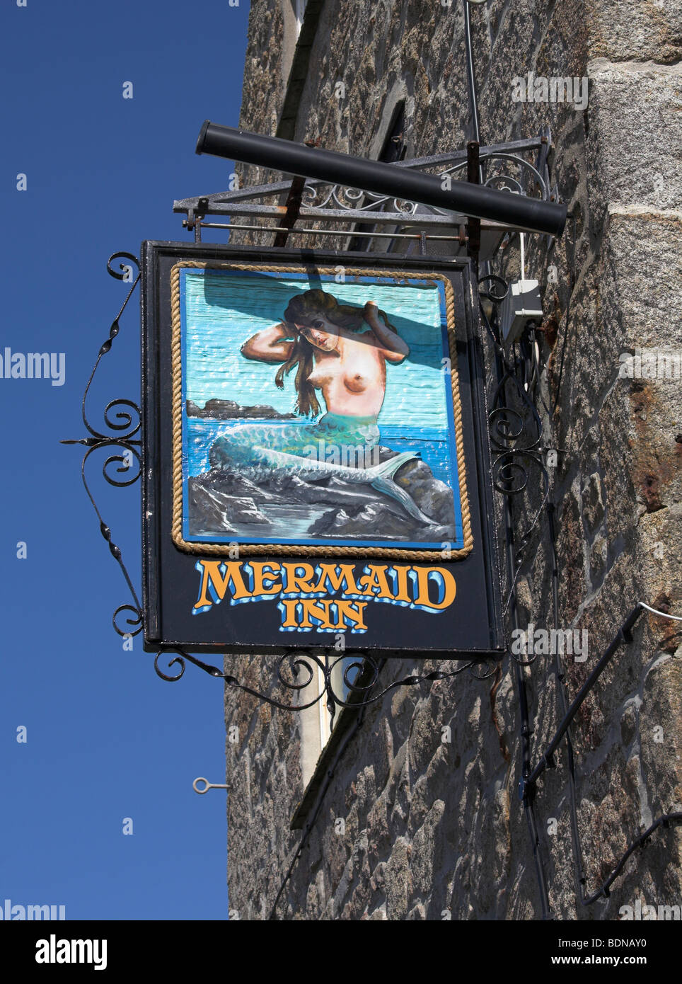 The Mermaid Inn in the town of Hugh in St Mary,s, Isles of Scilly. Stock Photo