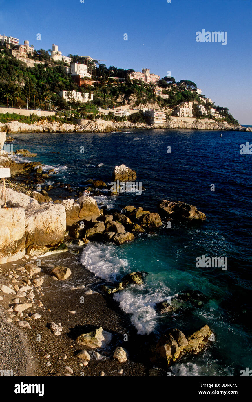 Nice La Reserve and the cape of Nice Alpes-MAritimes 06 PACA Cote d'azur French Riviera France Europe Stock Photo