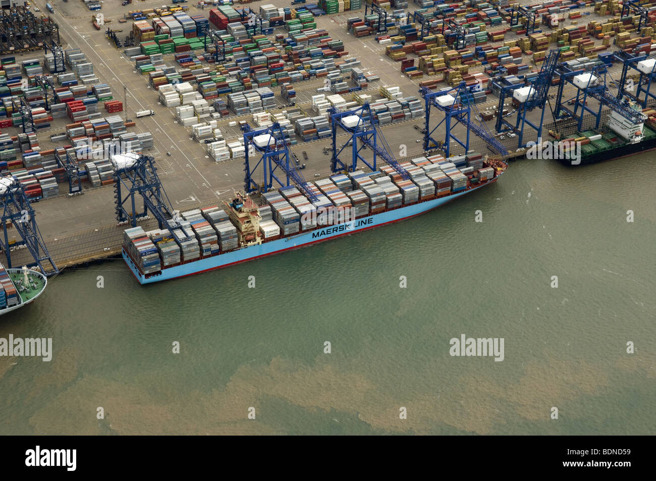 The Maersk Semakau at the Port of Felixstowe UK Stock Photo