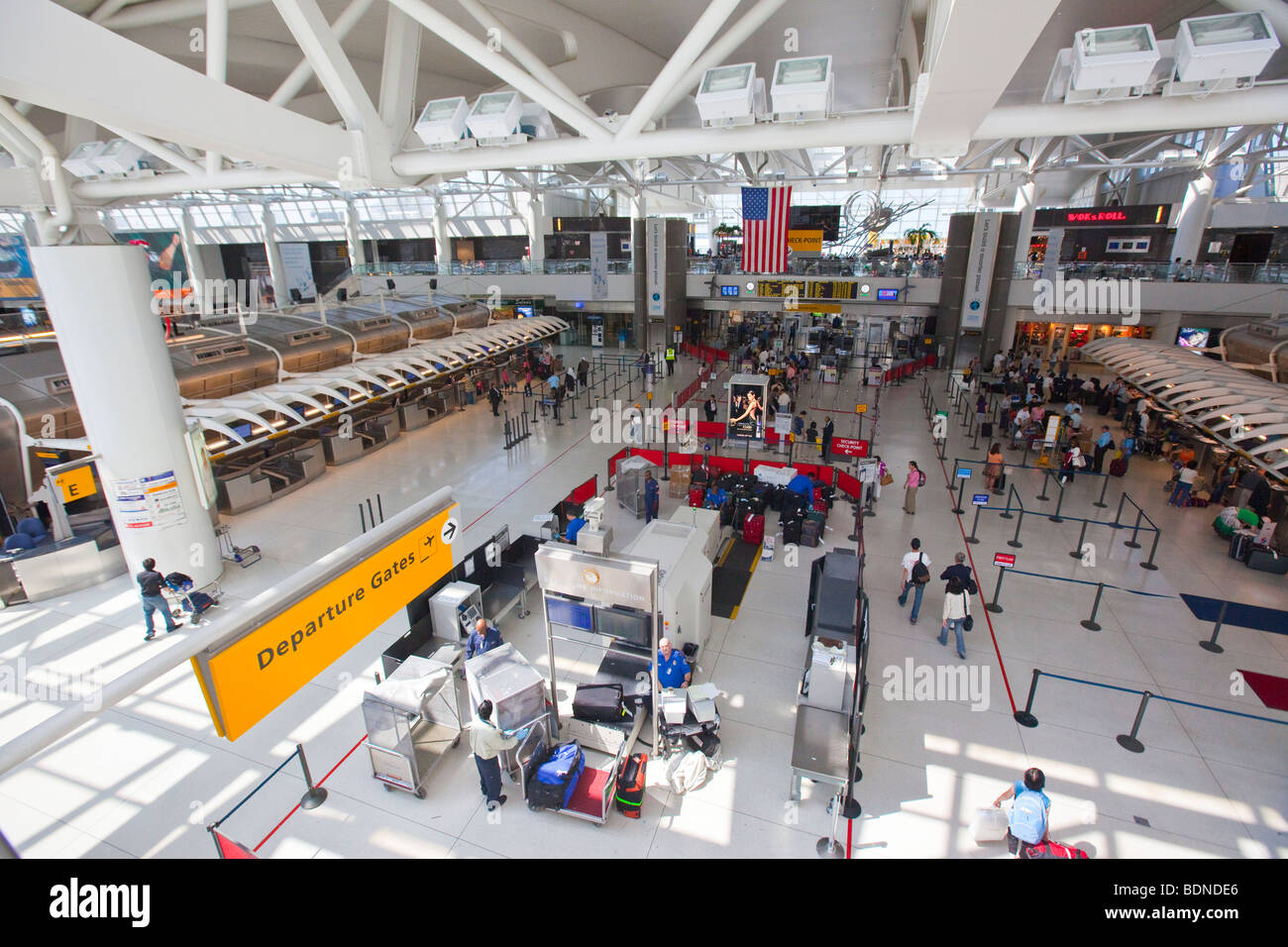 Inside JFK International Airport in New York Stock Photo