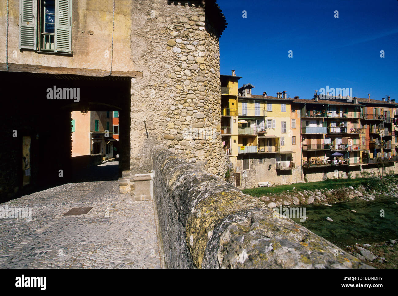The medieval village of Sospel Alpes-MAritimes 06 PACA Cote d'azur French Riviera France Europe Stock Photo