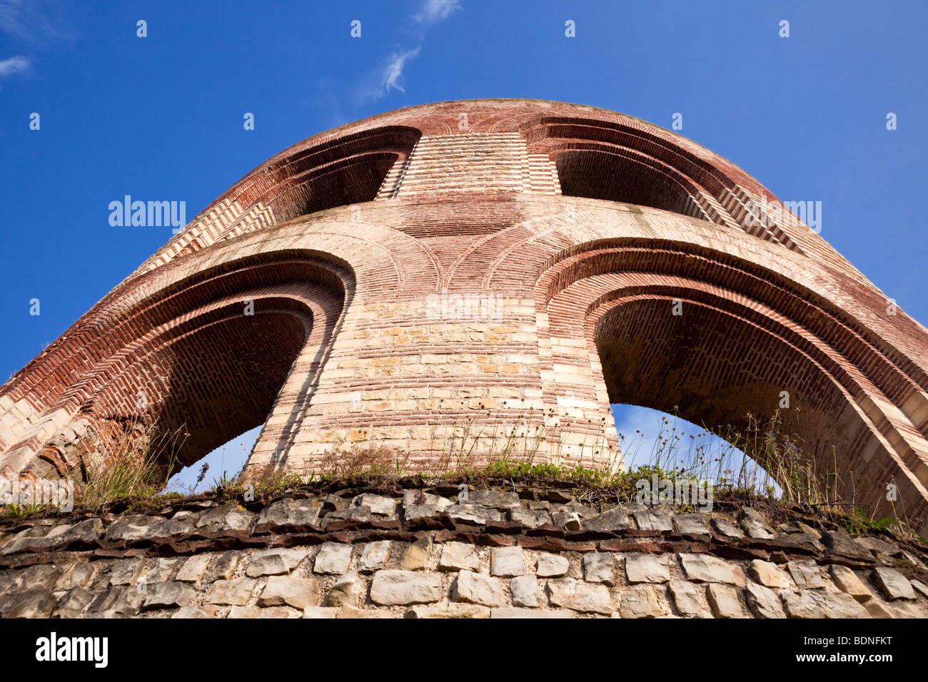 Ruins of the Roman baths in Trier Germany Europe Stock Photo