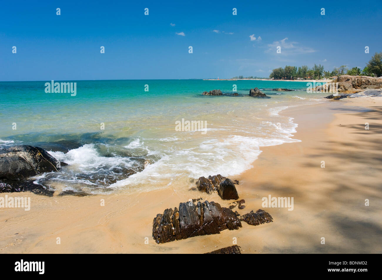 Sandy beach, Nang Thong Beach, Khao Lak, Andaman Sea, Thailand, Asia Stock Photo