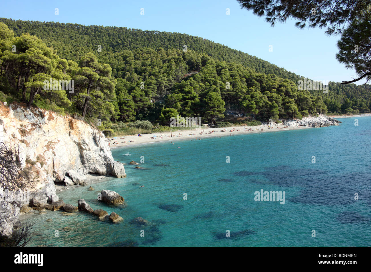 kastani beach on greek island of skopelos used in the filming of mamma mia Stock Photo