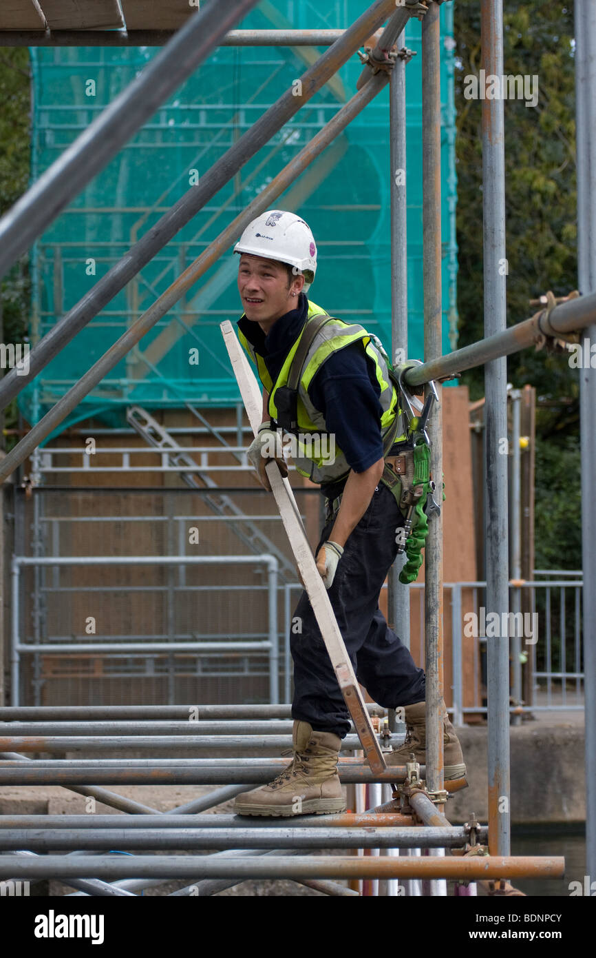 Scaffold Rig building scaffold scaffolding site construction rig workers Stock Photo ...
