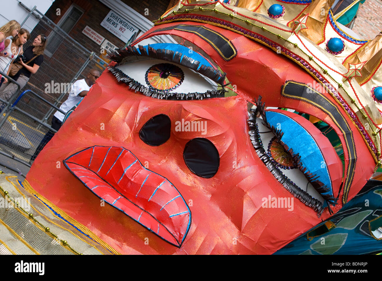 Float in the form of a face at the Notting Hill Carnival 2009 Stock ...