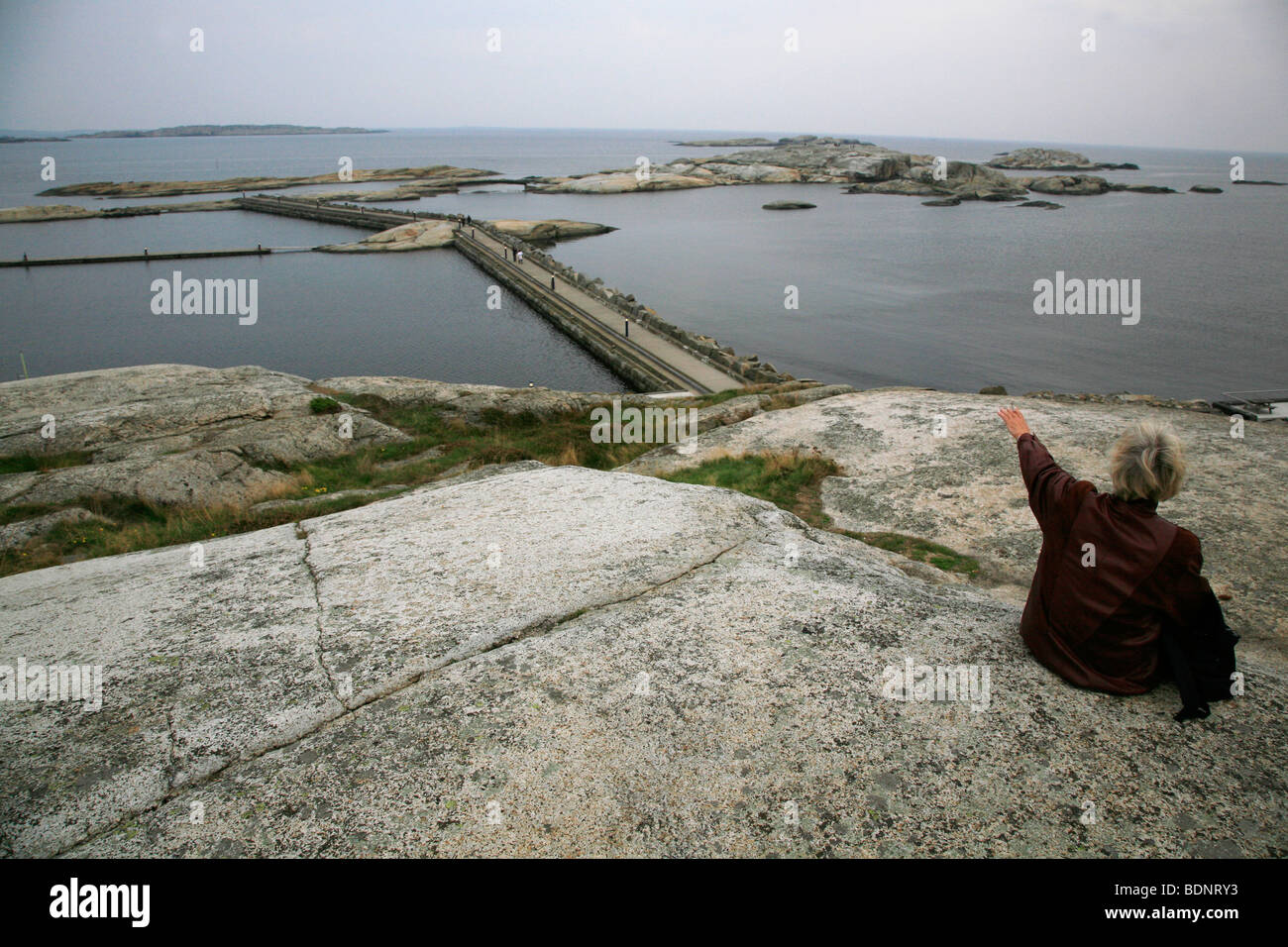 View from Lighthouse Beacon at Verdens Ende World's End at the mouth of Oslofjord Norway North Europe. Stock Photo