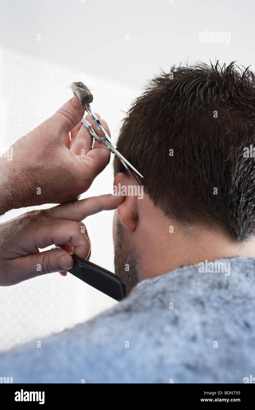 Back view man in barber hi-res stock photography and images - Alamy