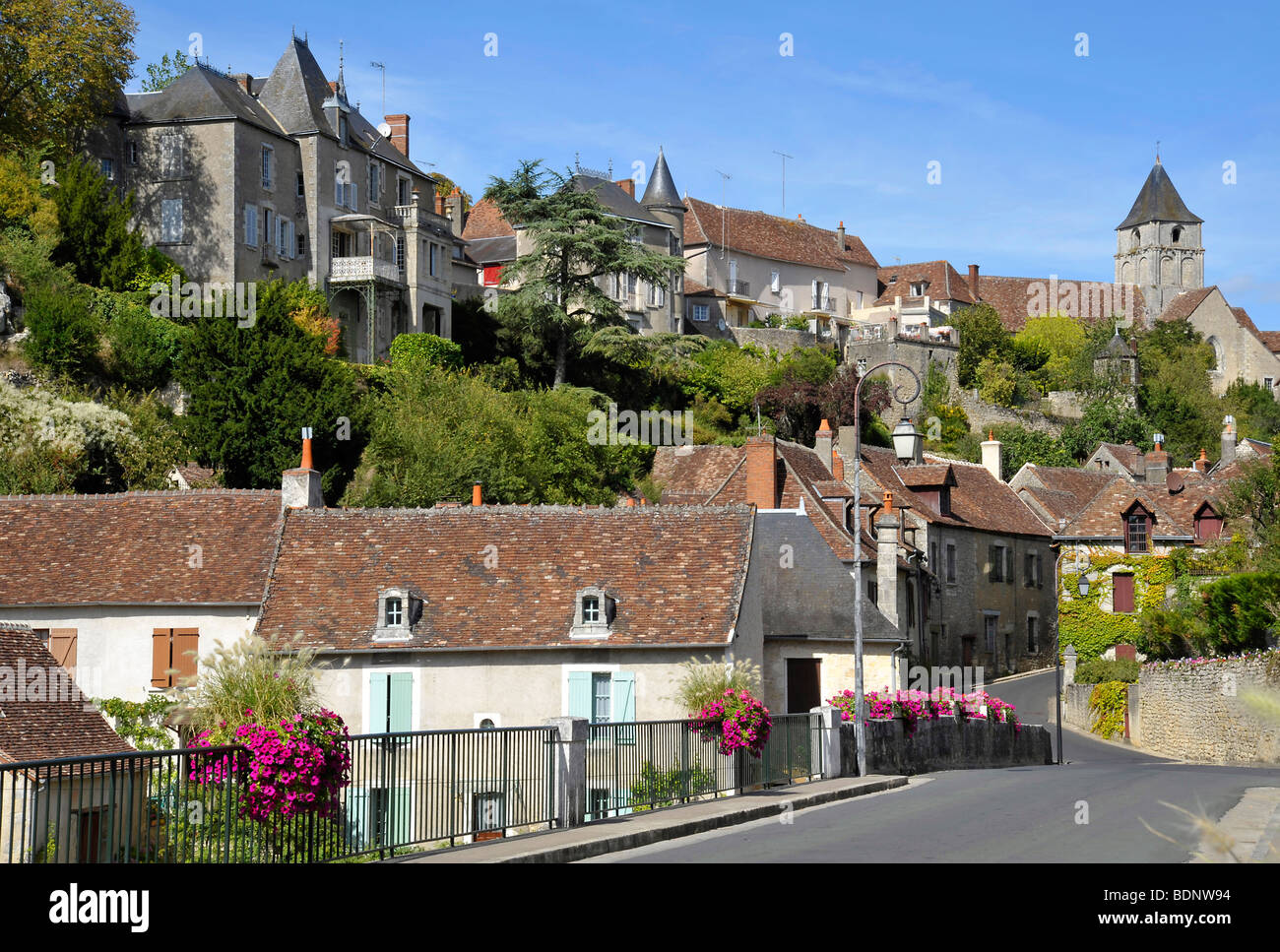 Beautiful medieval town of Angles sur l' Anglin, France Stock Photo