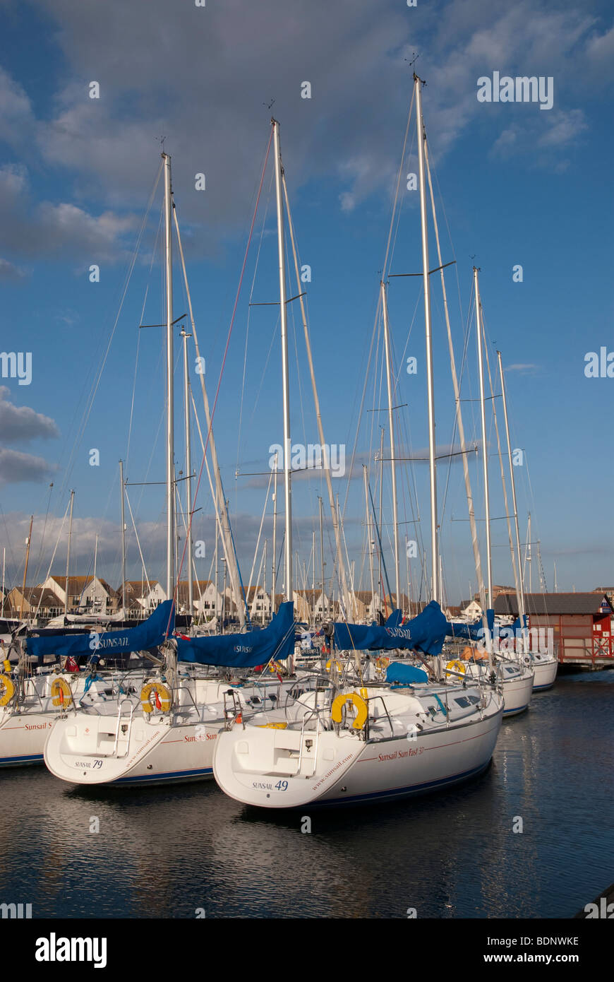 Yachts in marina at Port Solent Stock Photo