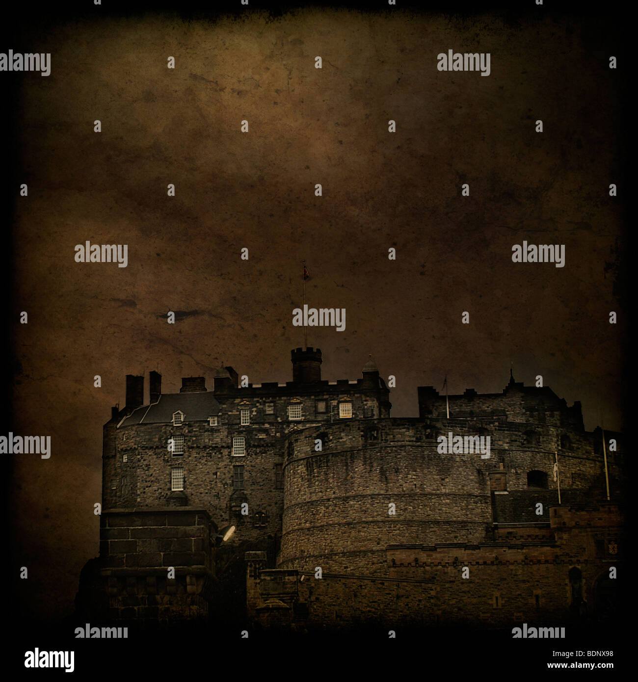Edinburgh castle under a stormy sky Stock Photo - Alamy