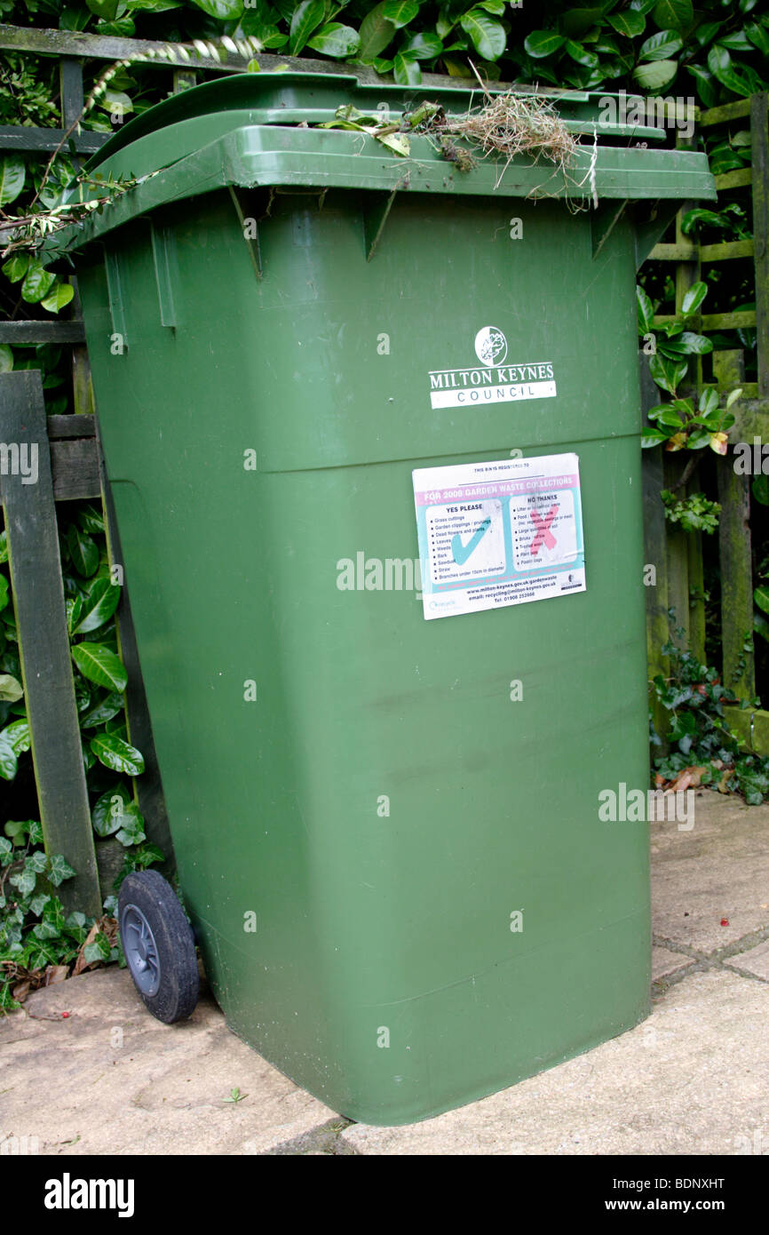 Garden waste and compost bin for Milton Keynes Council , England , UK Stock Photo Alamy