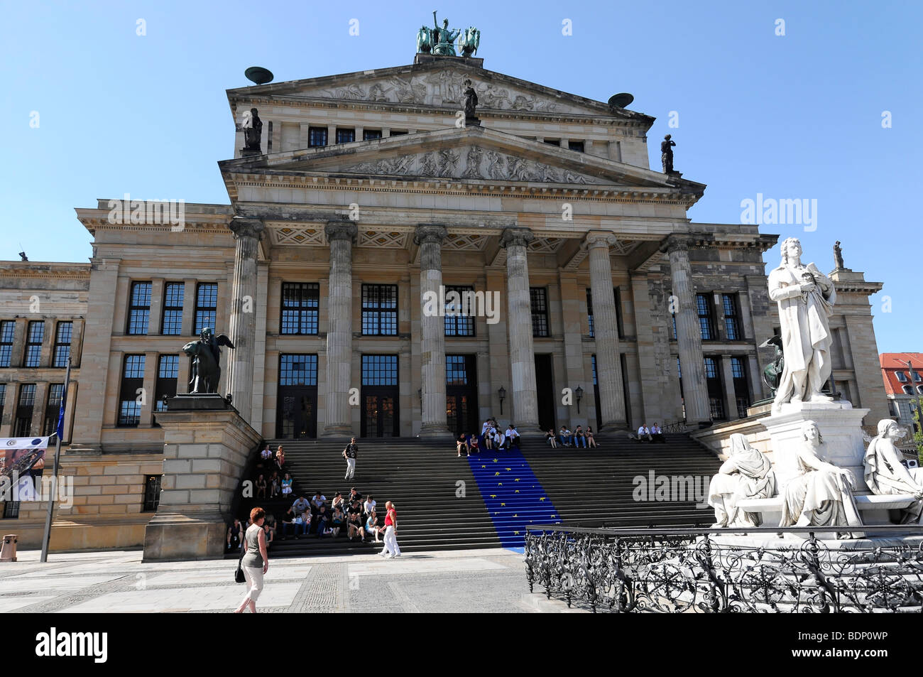 Konzerthaus concert hall on Gendarmenmarkt square, Schiller monument in the foreground, federal capital Berlin, Germany, Europe Stock Photo