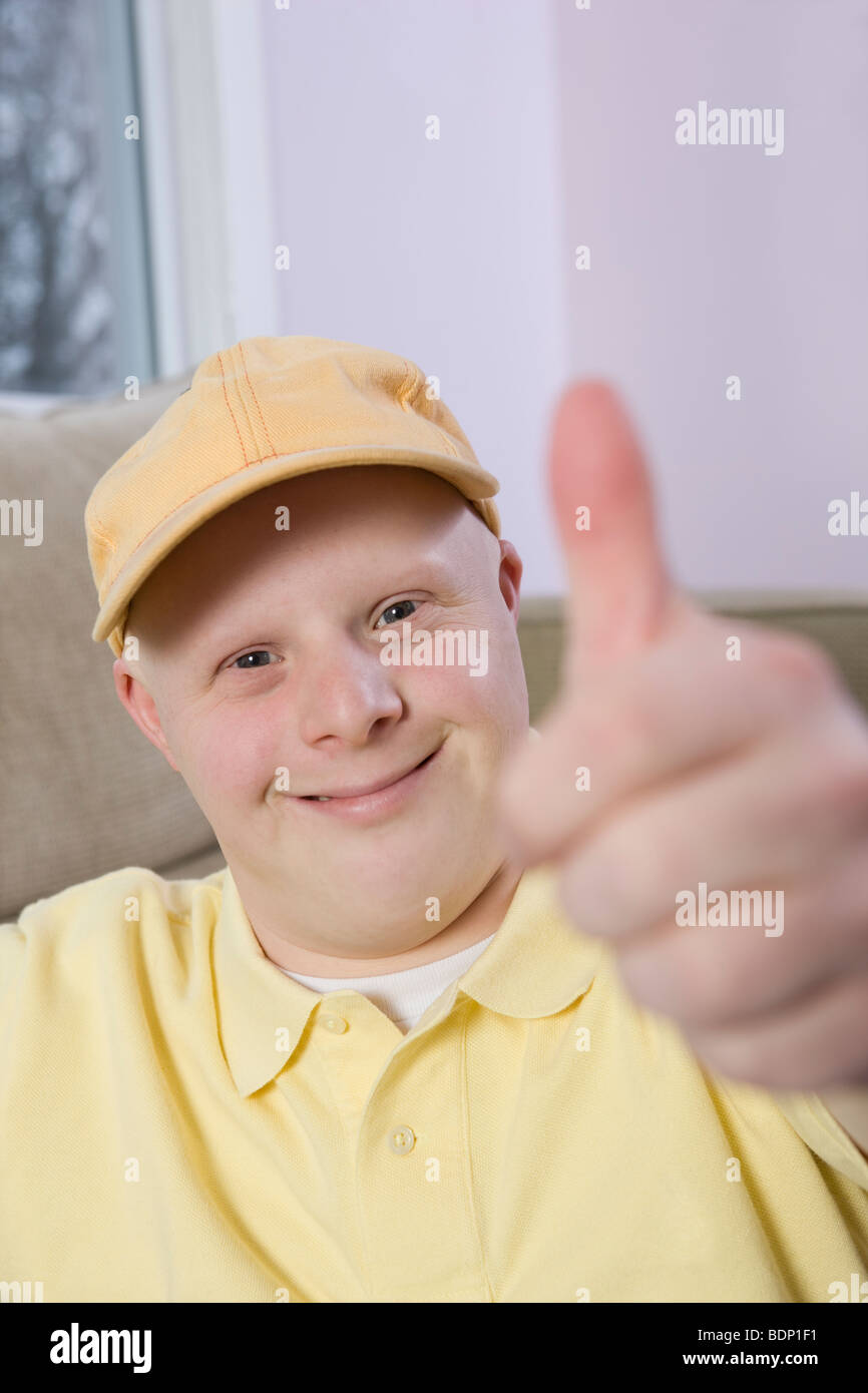 Man showing Thumbs Up sign Stock Photo Alamy