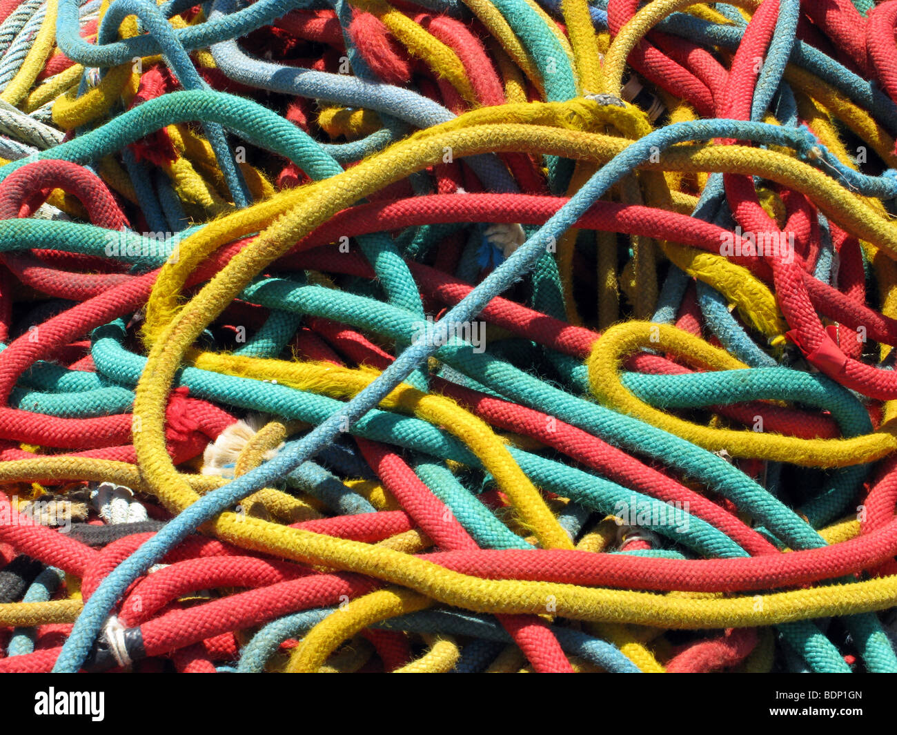 Tangled Marine Ropes Tangled ropes on boat in hi-res stock photography and images - Alamy