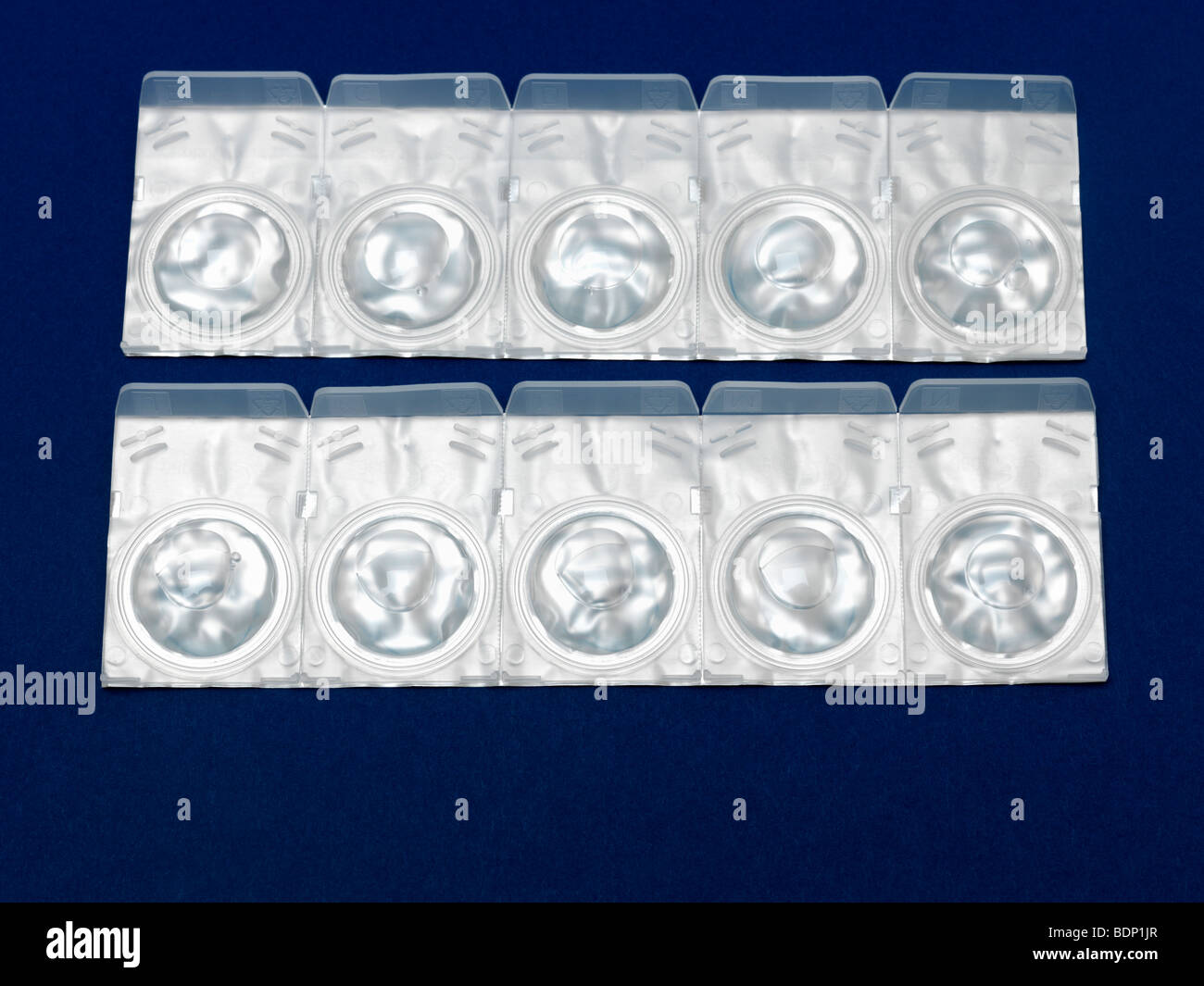 Soft Contact lenses in fluid in a blister pack Stock Photo Alamy