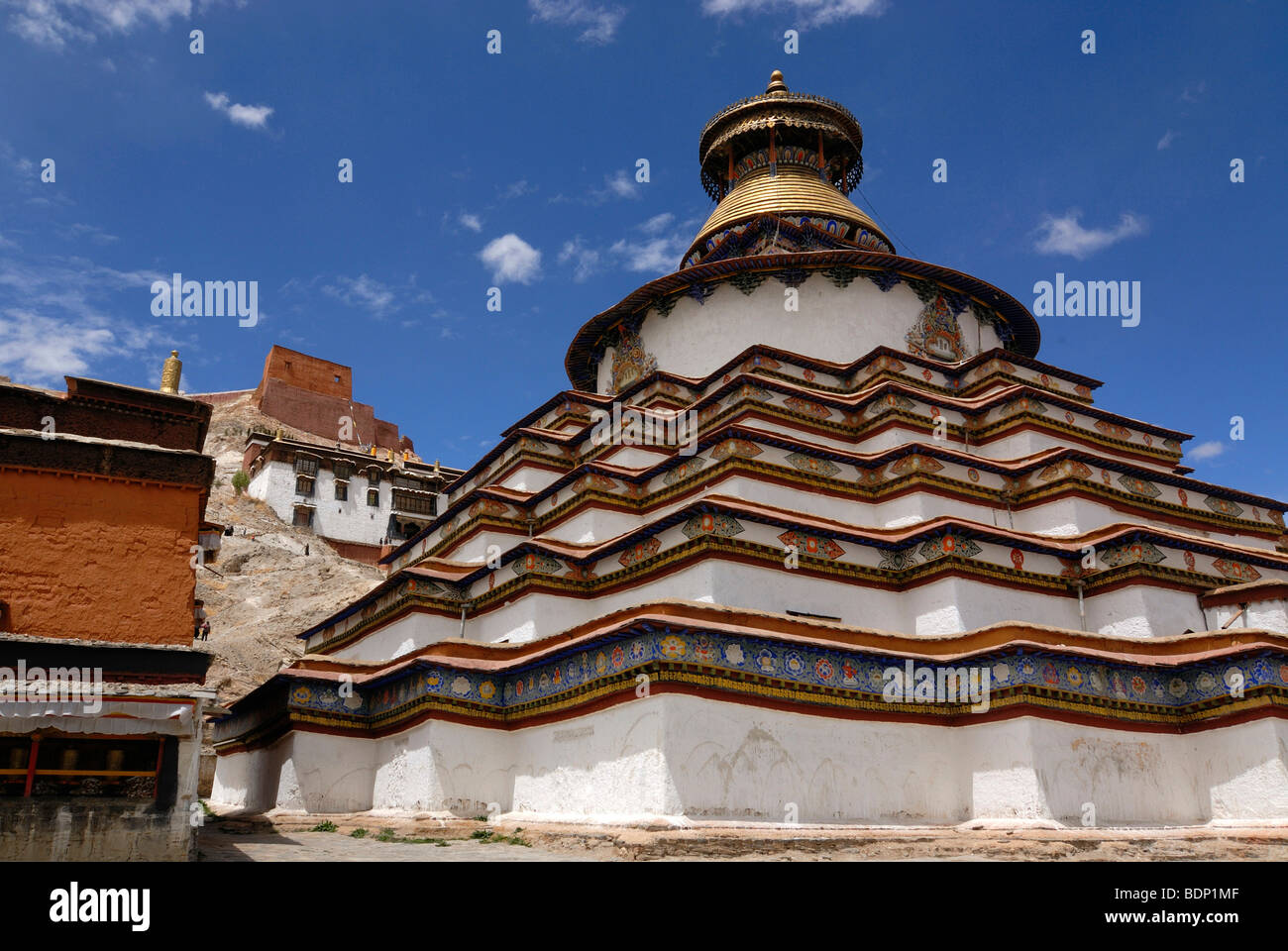 Gyantse Kumbum, walk-in mandala and Pelkor Choede Monastery, Gyantse, Tibet, China, Asia Stock Photo