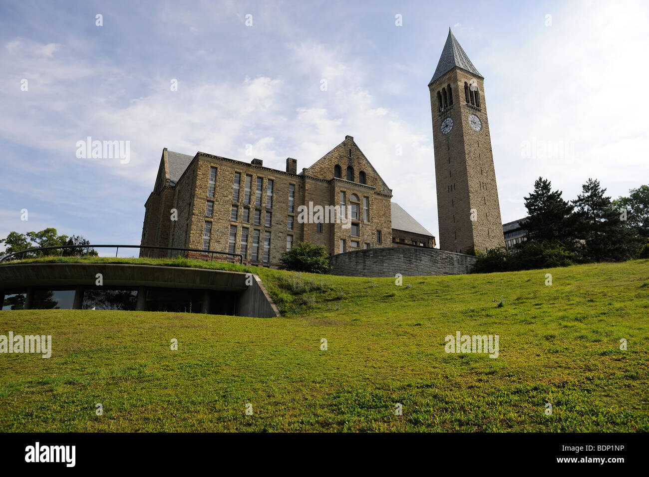 Cornell University, McGraw Tower and Uris Library. Stock Photo