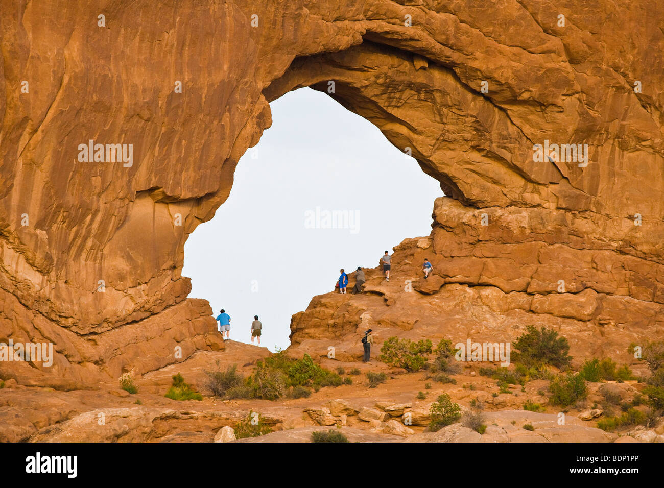 North Window Arch in The Windows section of Arches National Park, Moab, Utah, United States Stock Photo