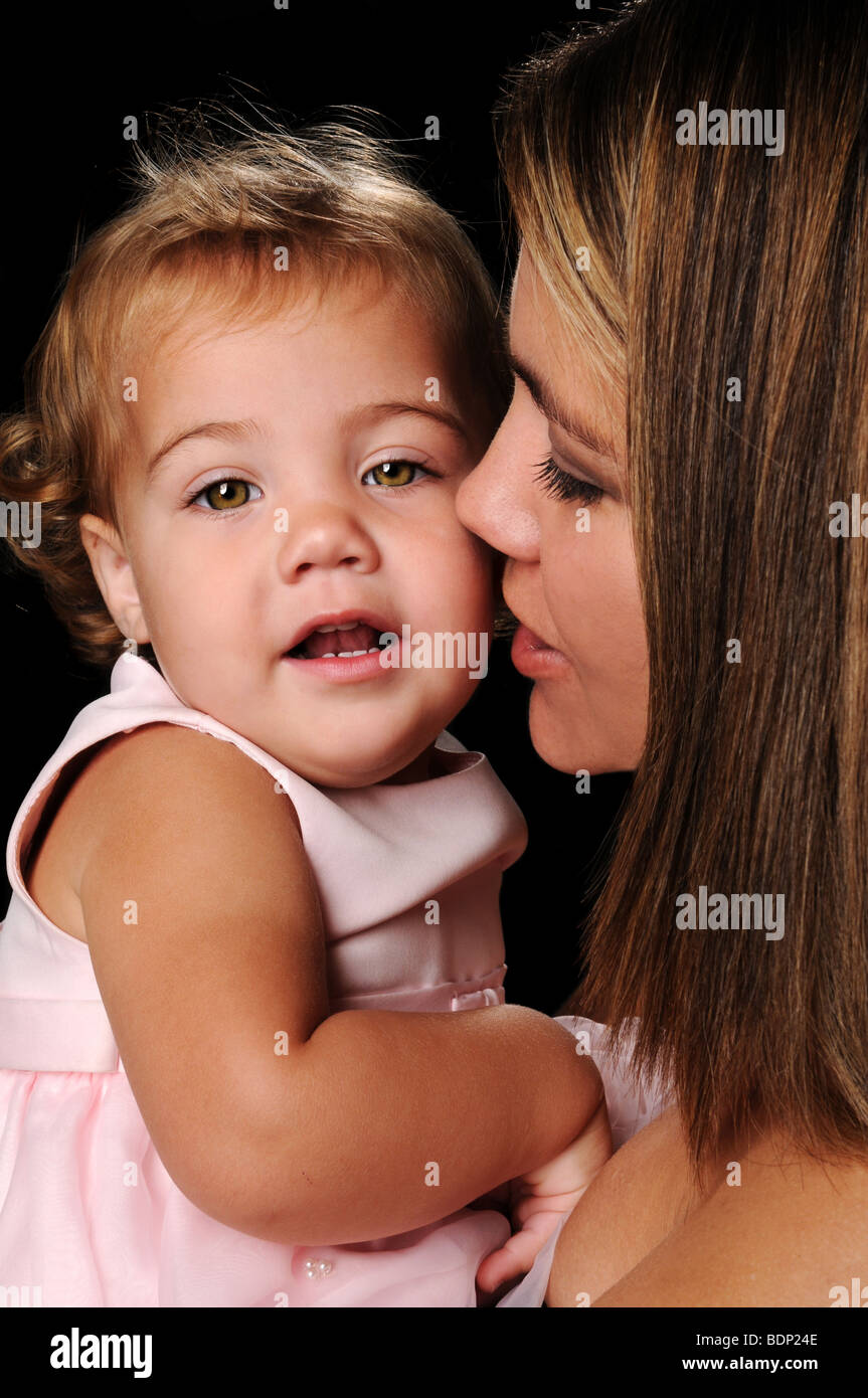 Mother and daughter in a close-up view Stock Photo
