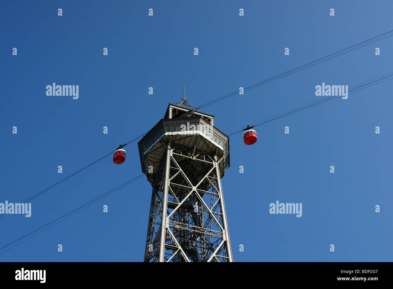 Cable car tower, Barcelona Stock Photo