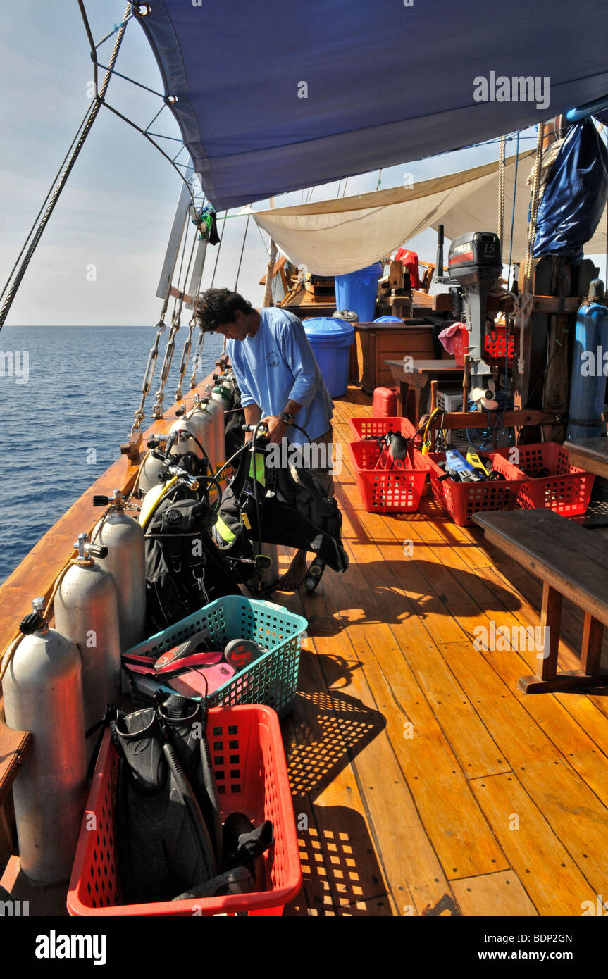 Diving equipment and Divemaster, diving instructor on the MSFelicia