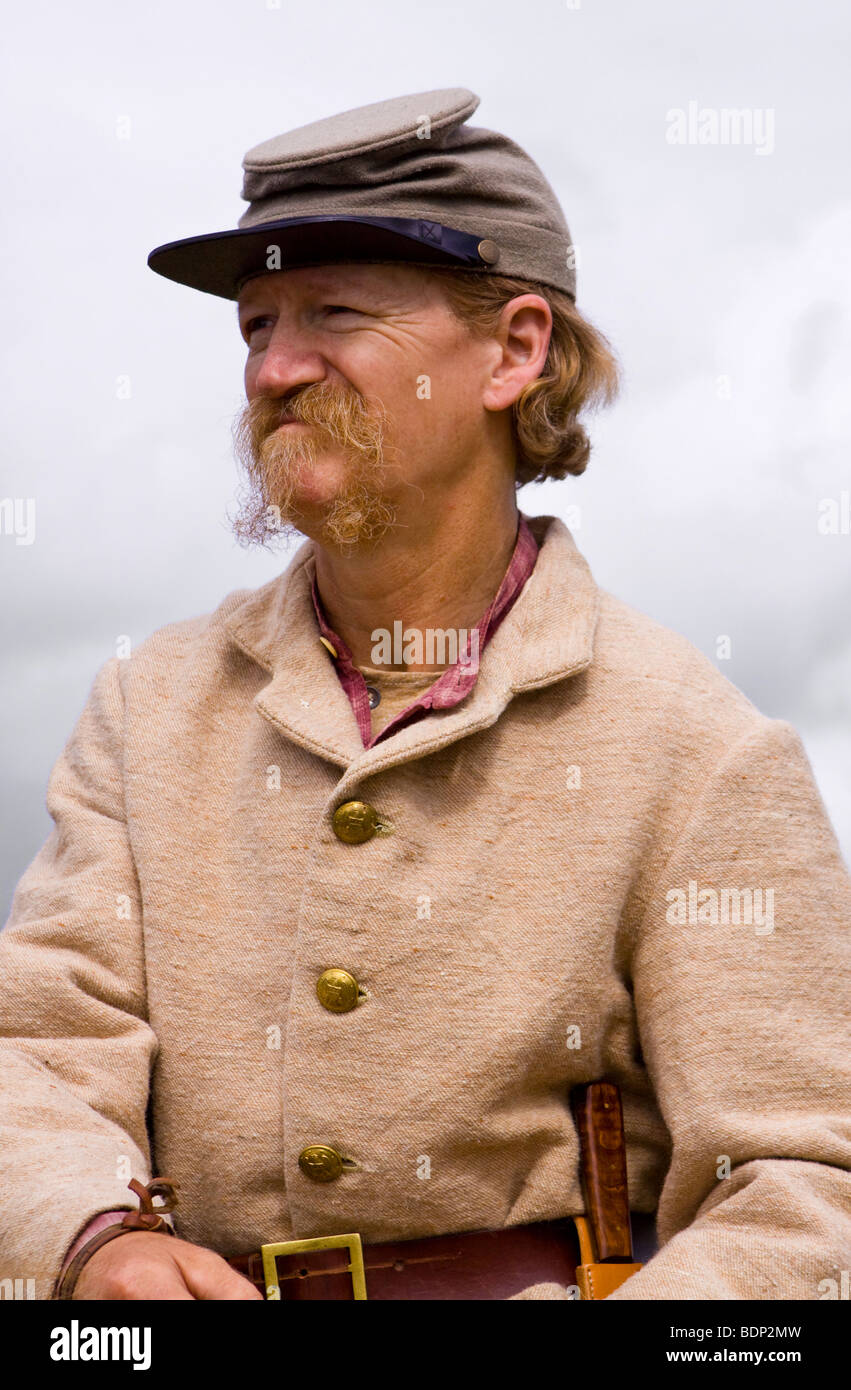 American Civil War Reenactor Stock Photo