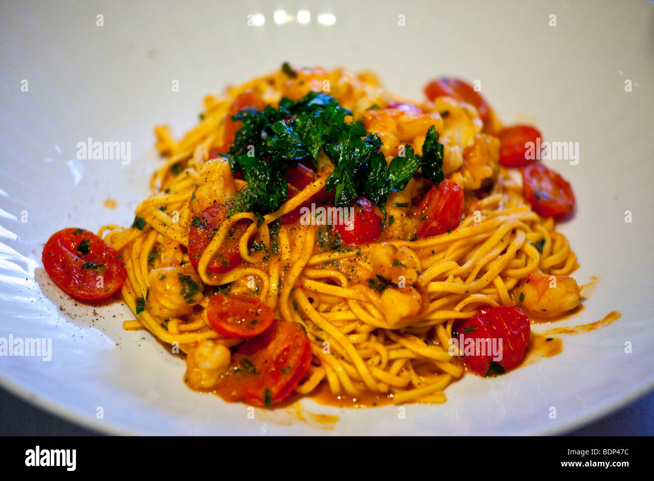 Plate of pasta at an Italian Restaurant in Little Italy in New York