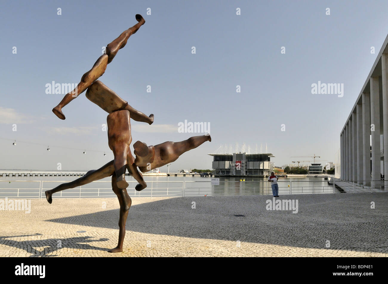 Rhizome II sculpture by Anthony Gormley in the Parque das Nacoes park, site of the Expo 98, Lisbon, Portugal, Europe Stock Photo