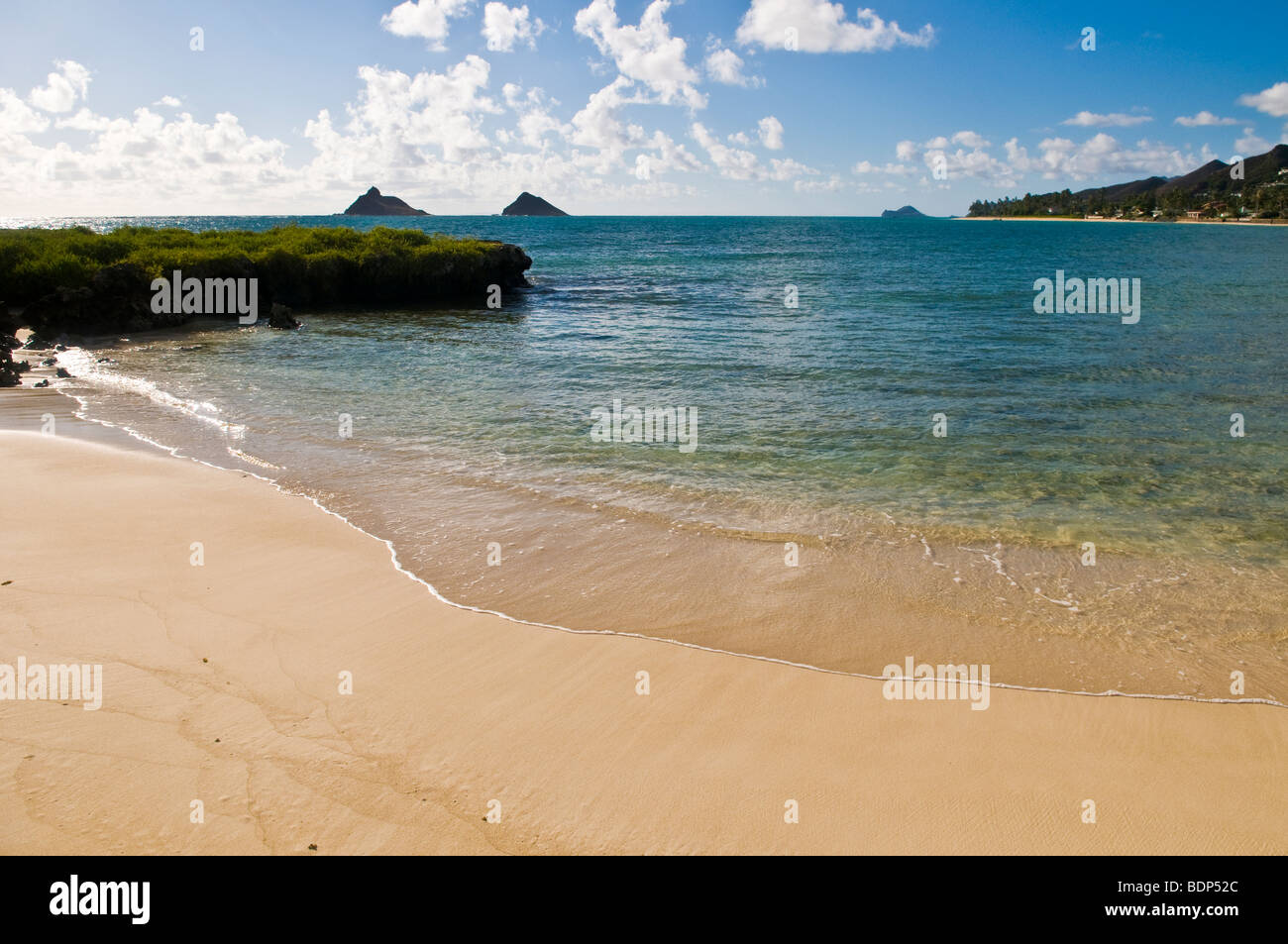 View of Mokolua Islands from Popoia Island (Flat Island), Kailua Bay