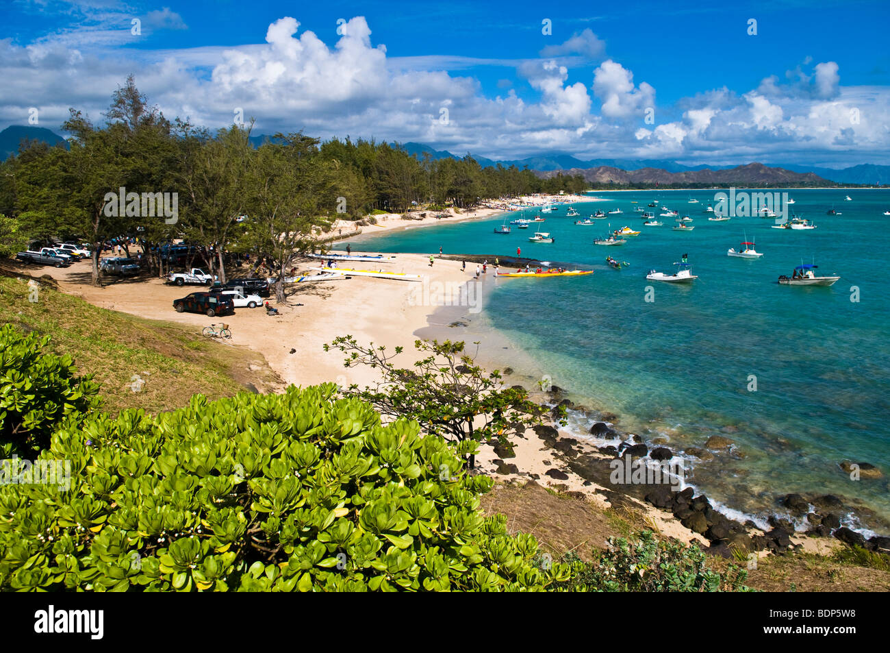 Duke Kahanamoku Long Distance Canoe Race, Kailua, Oahu, Hawaii Stock