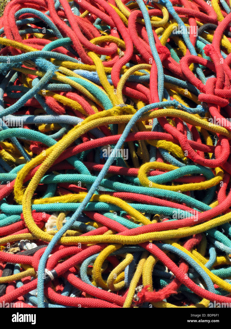 Tangled Marine Ropes Tangled ropes on boat in hi-res stock photography and images - Alamy