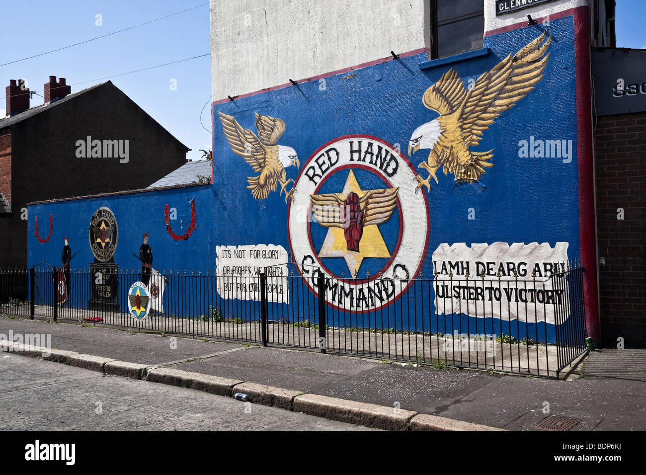 Protestant Loyalist Murals along the Shankill Road, Belfast, Northern Ireland Stock Photo