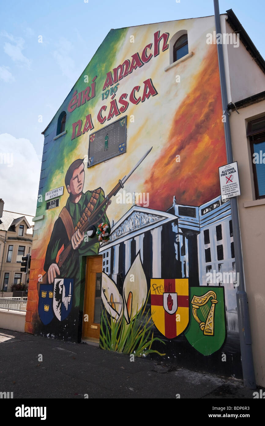 Wall mural, Falls Road, Belfast, Northern Ireland, United Kingdom Stock Photo