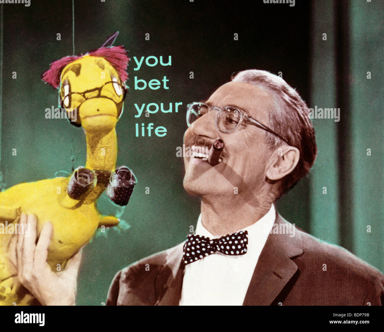 GROUCHO MARX - US comedy actor on a US TV show Stock Photo