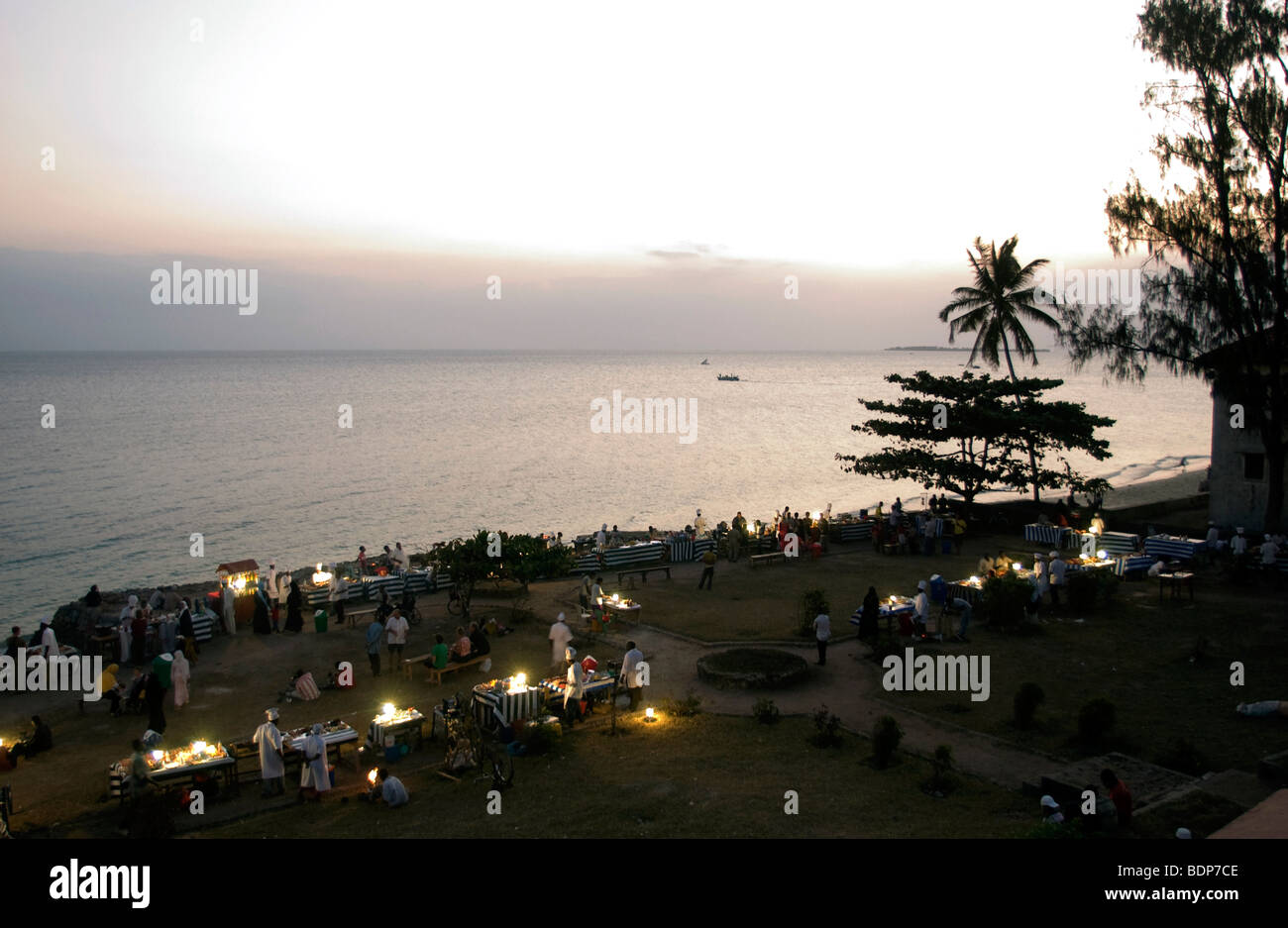 Stone town at sunset Stock Photo