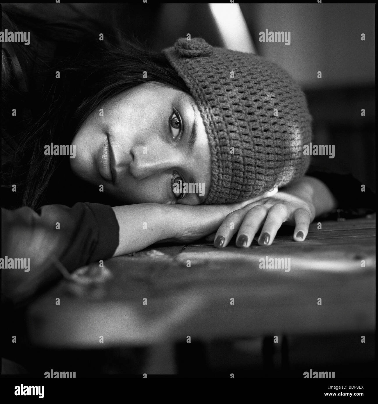 Calm portrait woman on Black and White Stock Photos & Images - Alamy