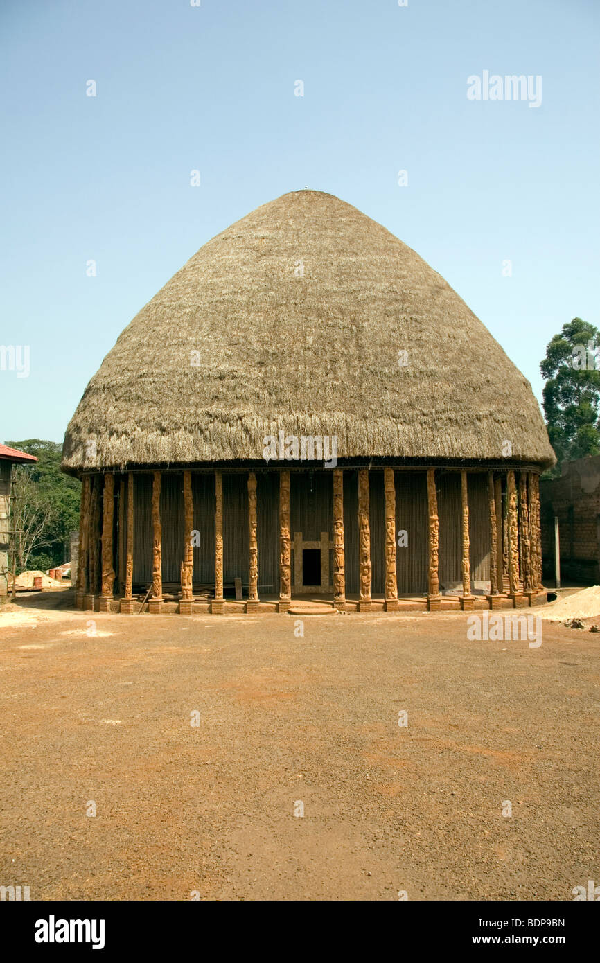 Main reception hall of chief's palace of Bamil k chiefdom of Bandjoun West Province Cameroon Stock Photo